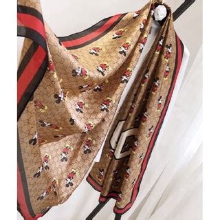 gucci mickey mouse silk scarf|Gucci scarf unisex.